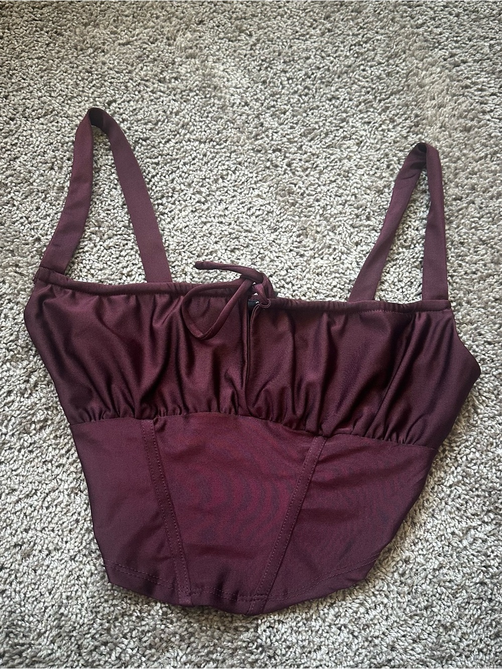 Burgundy Crop Bustier Tank Top